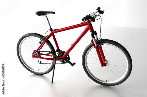 Red Road Bike Isolated. 3D rendering. Speed Racing Bicycle.