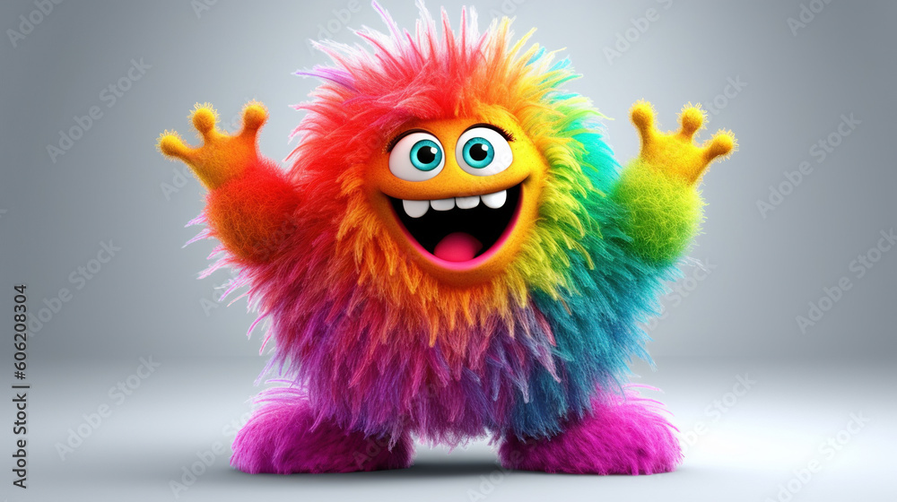 Rainbow monster. 3d creatures Rainbow monster. 3d creatures