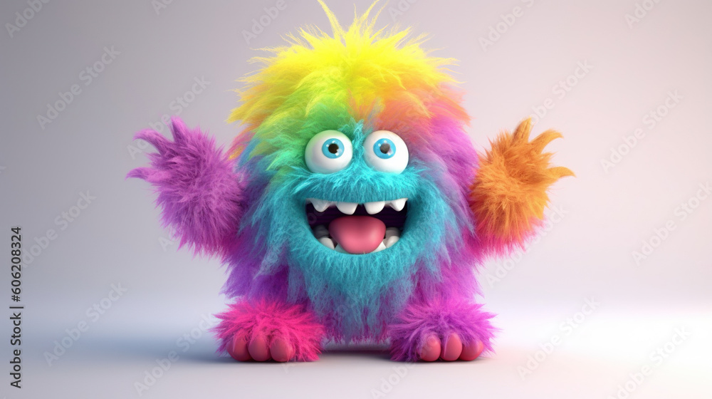 Rainbow monster. 3d creatures Rainbow monster. 3d creatures