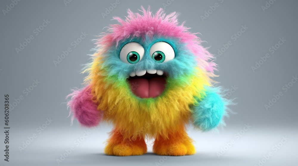 Rainbow monster. 3d creatures Rainbow monster. 3d creatures