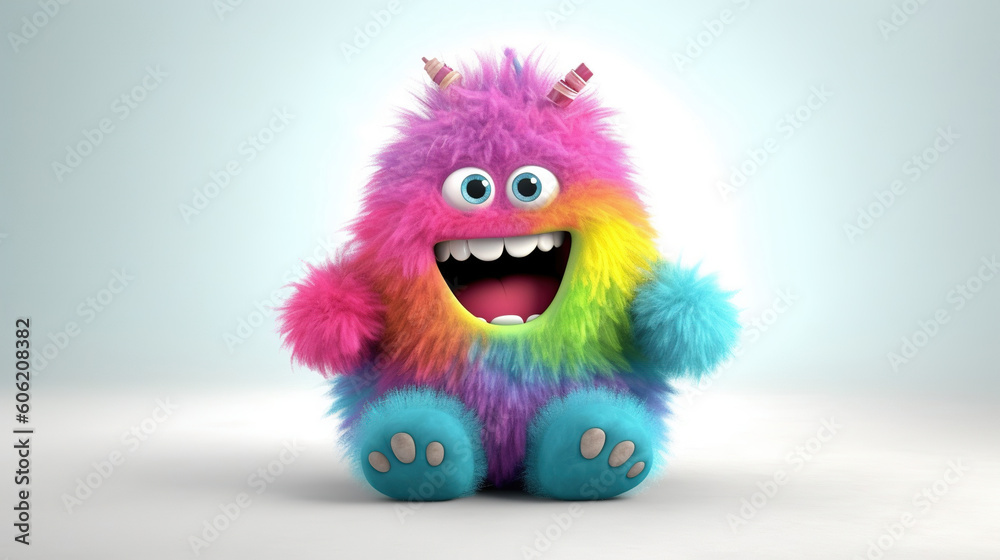 Rainbow monster. 3d creatures