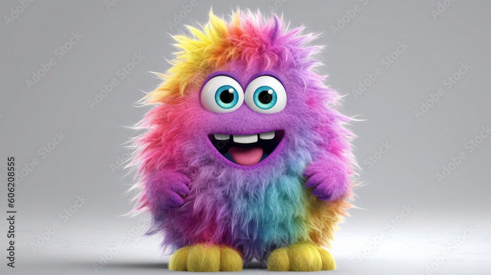 Rainbow monster. 3d creatures