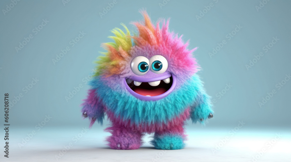 Rainbow monster. 3d creatures Rainbow monster. 3d creatures