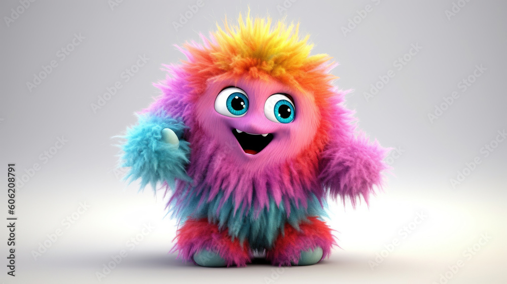 Rainbow monster. 3d creatures Rainbow monster. 3d creatures