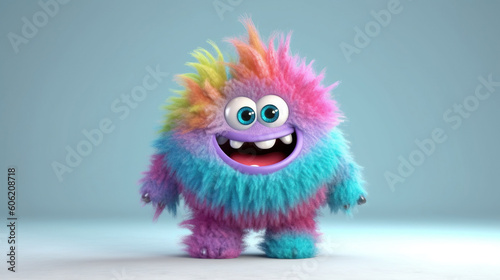 Rainbow monster. 3d creatures