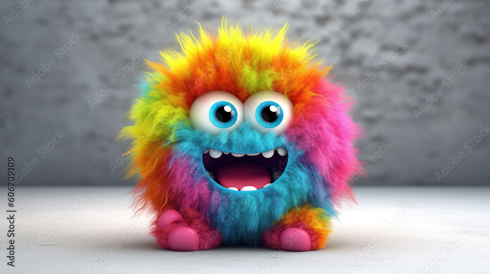 Rainbow monster. 3d creatures Rainbow monster. 3d creatures