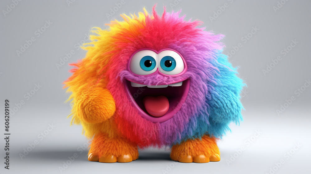 Rainbow monster. 3d creatures Rainbow monster. 3d creatures