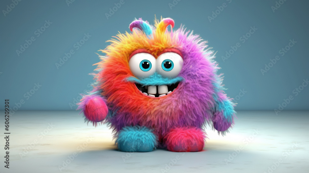 Rainbow monster. 3d creatures Rainbow monster. 3d creatures