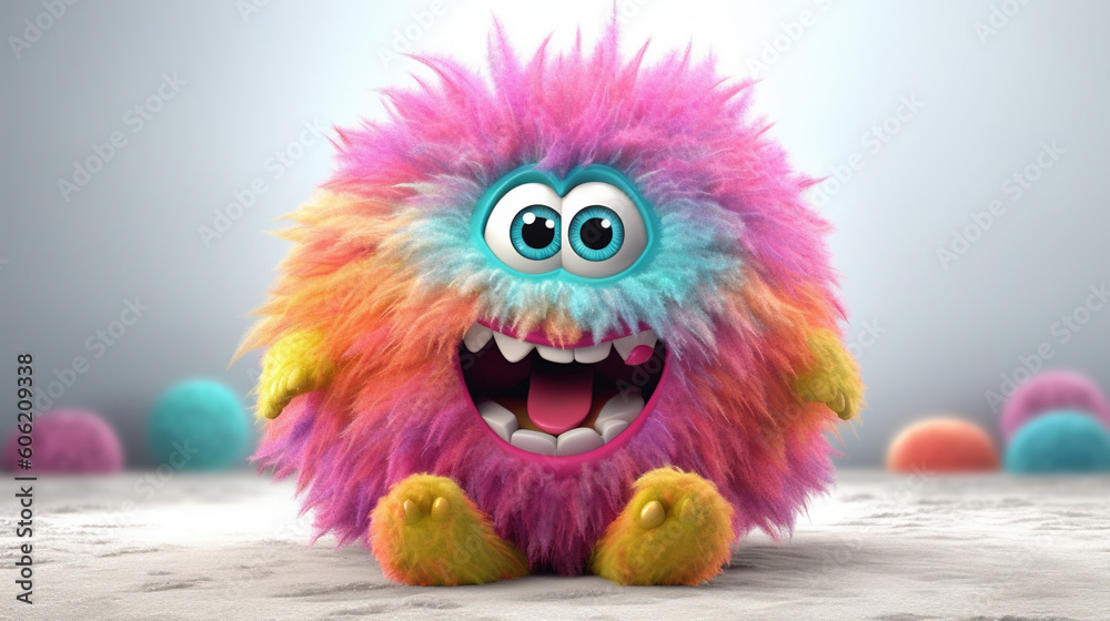 Rainbow monster. 3d creatures Rainbow monster. 3d creatures