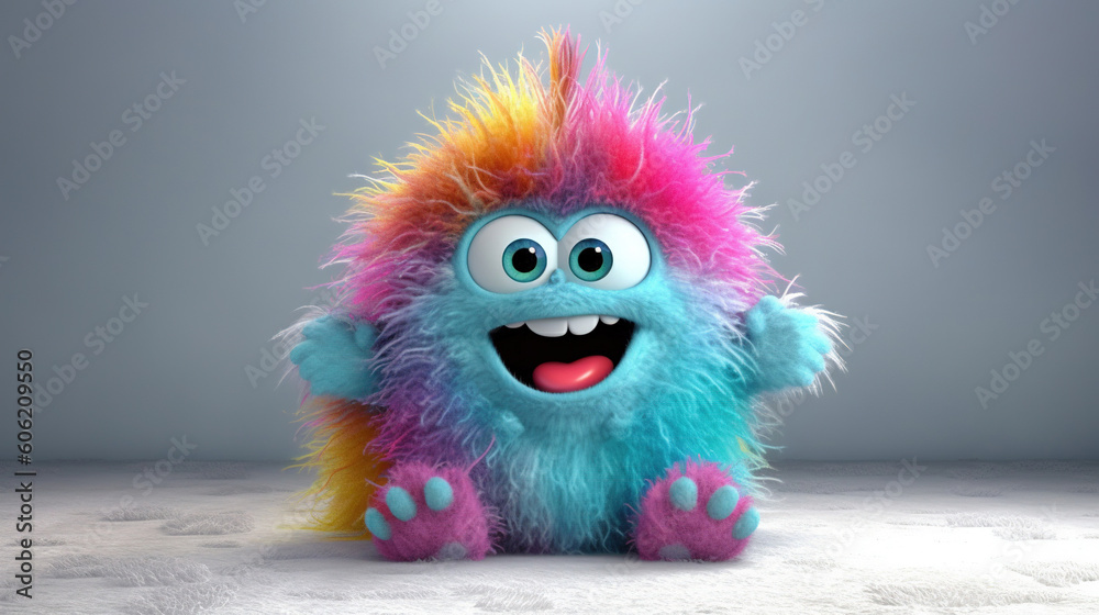 Rainbow monster. 3d creatures Rainbow monster. 3d creatures