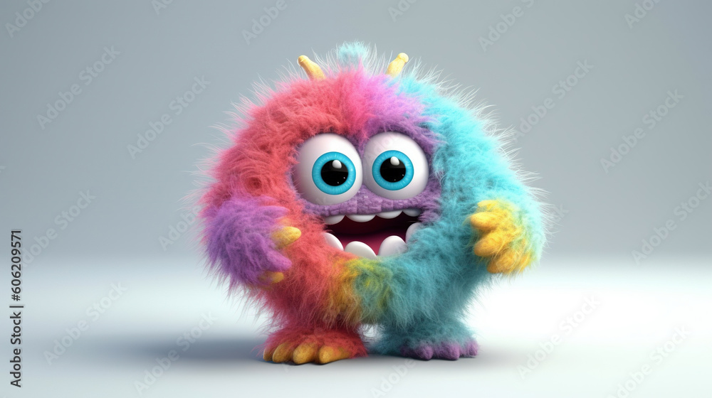 Rainbow monster. 3d creatures Rainbow monster. 3d creatures