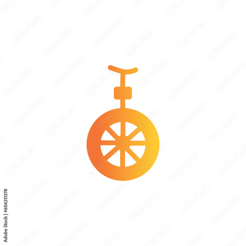 Fototapeta premium Circus Festival Unicycle Solid Icon