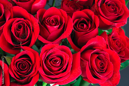 natural red rose background  close up on rose bouquet