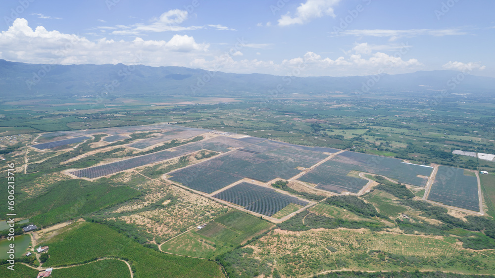 Aerial view of big Solar farm Aerial view of big Solar farm