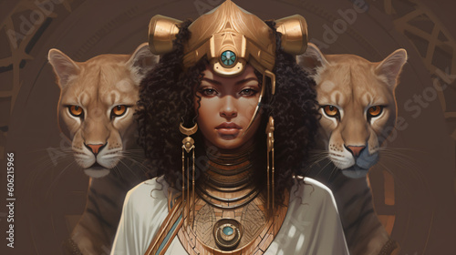 An egyptian princess goddess woman character Generative Ai