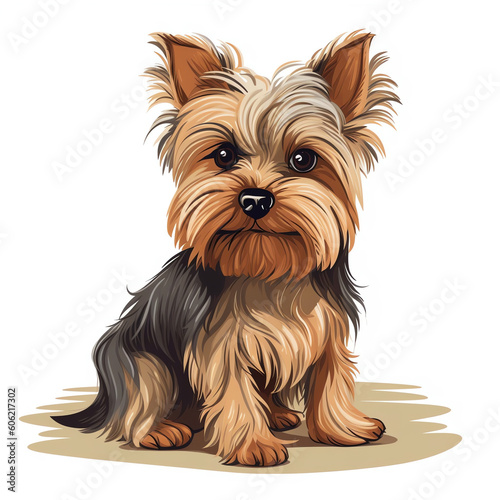 Generative AI Illustration Featuring a Yorkshire Terrier