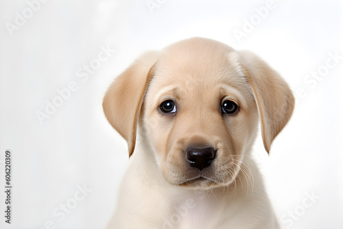 Cute Labrador Retriever puppy portrait studio shot