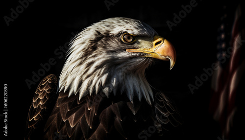 Majestic bird of prey perching in darkness generated by AI © Jeronimo Ramos