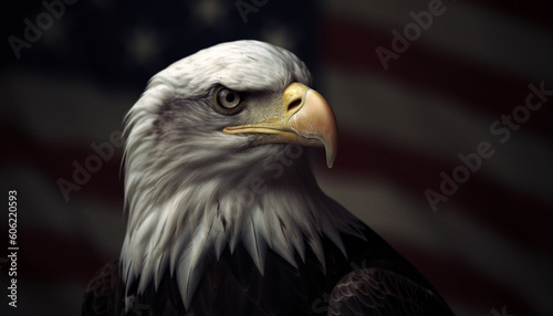 Majestic bald eagle perching  talons in focus generated by AI