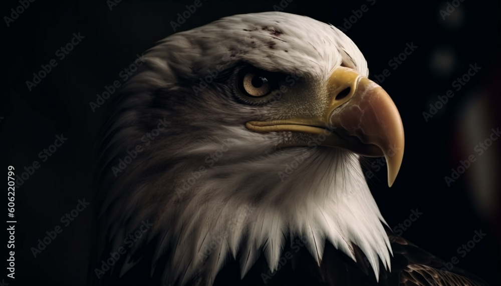 Majestic bird of prey staring with sharp talons generated by AI Majestic bird of prey staring with sharp talons generated by AI