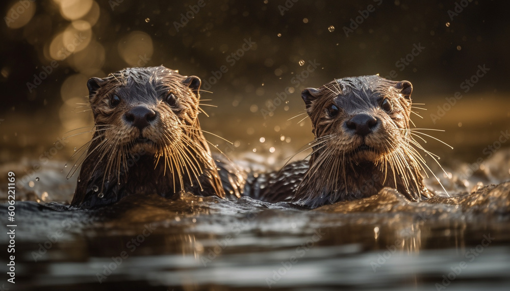 Cute seal looking at camera underwater playfully generated by AI Cute seal looking at camera underwater playfully generated by AI