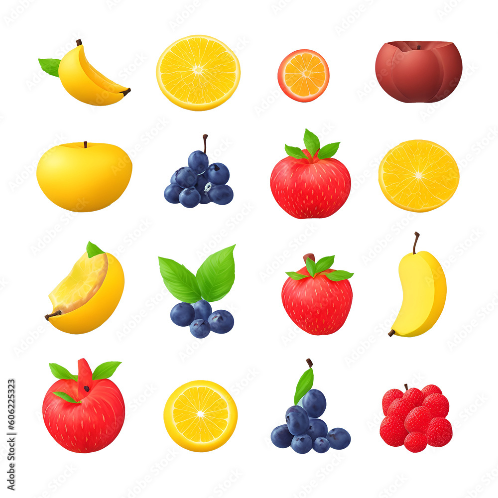set of fruits set of fruits