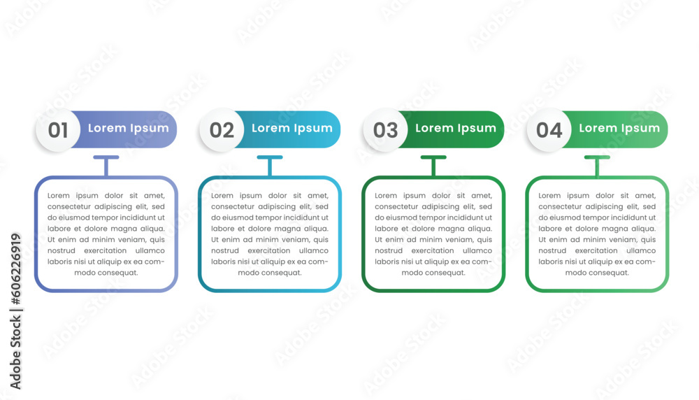 Presentation business infographic with four options or steps and icons Presentation business infographic with four options or steps and icons