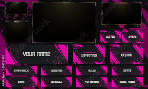 Twitch Overlay Live Stream template set