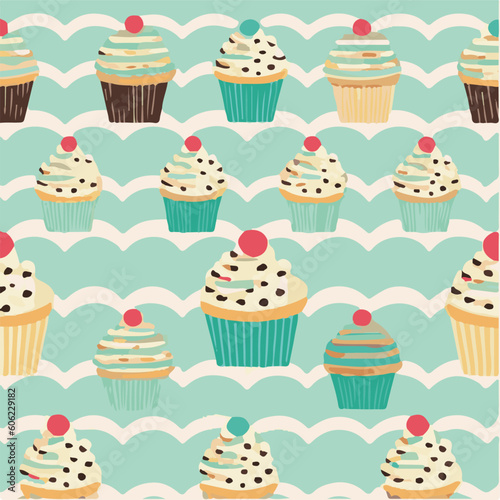 cute simple fondant fancy pattern, cartoon, minimal, decorate blankets, carpets, for kids, theme print design
