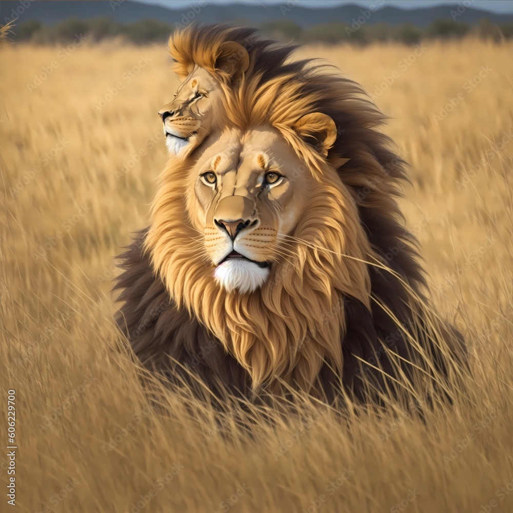 portrait of a lion AI create
