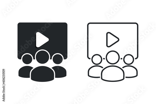 Video viewers icon. Illustration vector