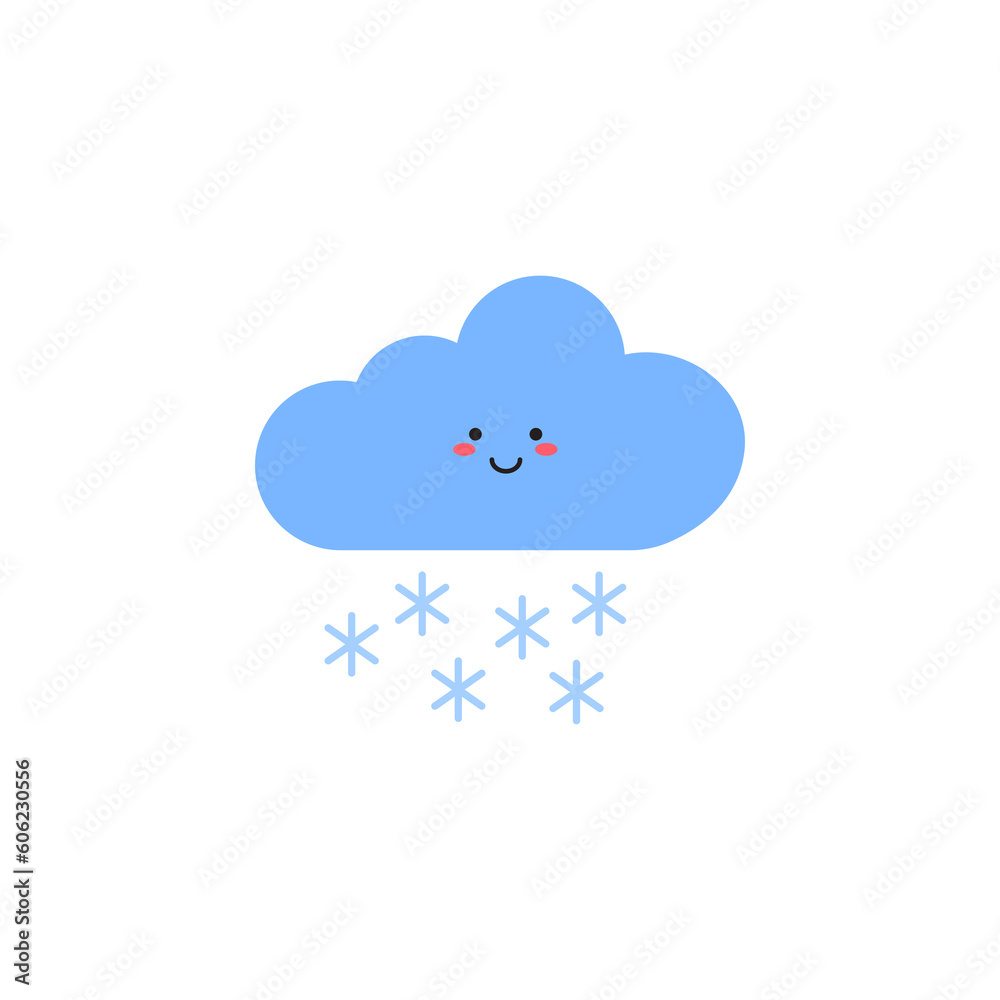 Aesthetic snowy weather forecast illustration Aesthetic snowy weather forecast illustration