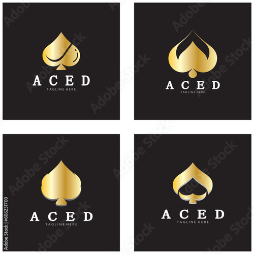 ace logo design for casino poker app games vector