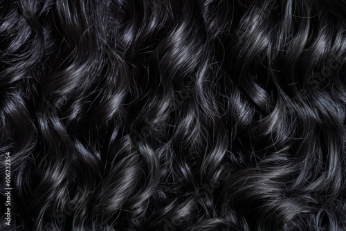 black curly hair close-up as a background, created with Generative AI Technology