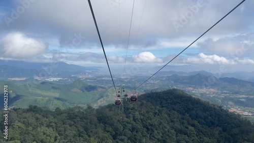 cable car in the mountains travel