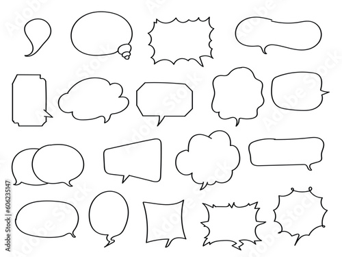 various bubble chat set. bubble speech cartoon set