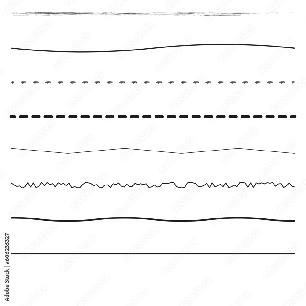 lines marker by hand. underline, emphasis set. Vector illustration.