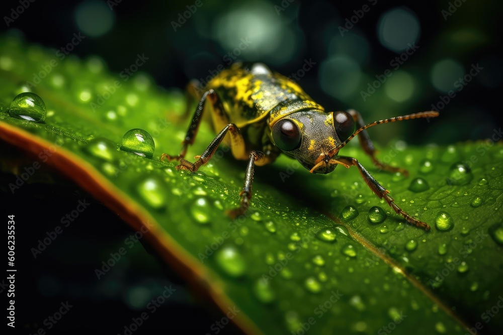 macro of a bug on a leaf macro of a bug on a leaf