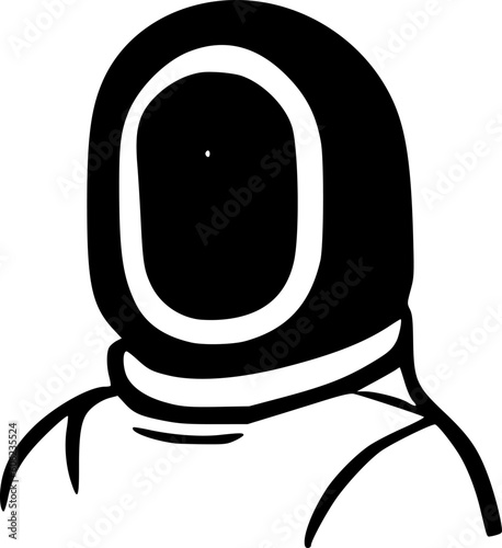 black spaceman cartoon