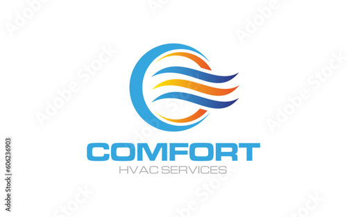 Illustration graphic vector of plumbing, heating, and cooling service company logo design template.