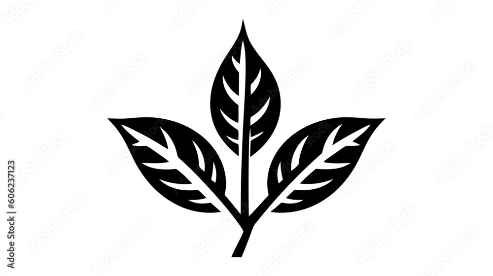 Fototapeta premium Eco icon black leaf vector illustration isolated on white background