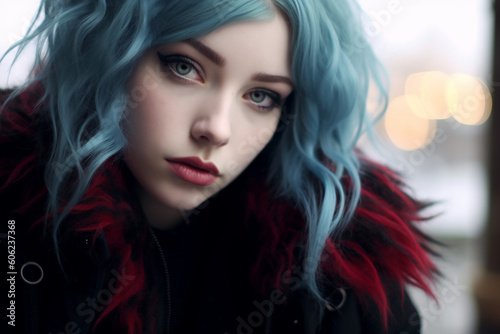 Cute goth girl. Generative AI