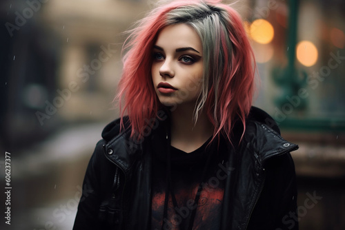 Cute goth girl. Generative AI