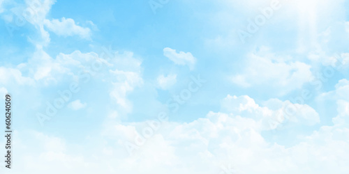 Vector blue sky background with tiny clouds. Blue sky with white clouds on a clear Sunny day. White spots on a blue background.