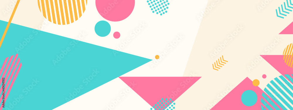 Colourful wallpaper with geometrical shapes