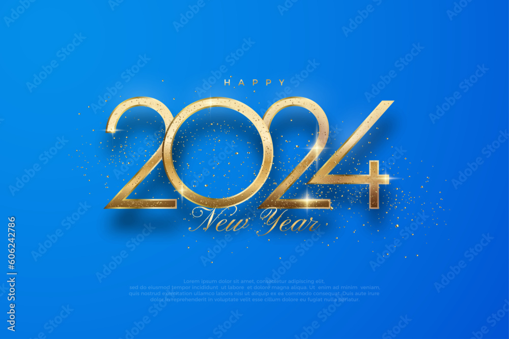 New Year Eve 2025. With golden numbers and shiny light. elegant and