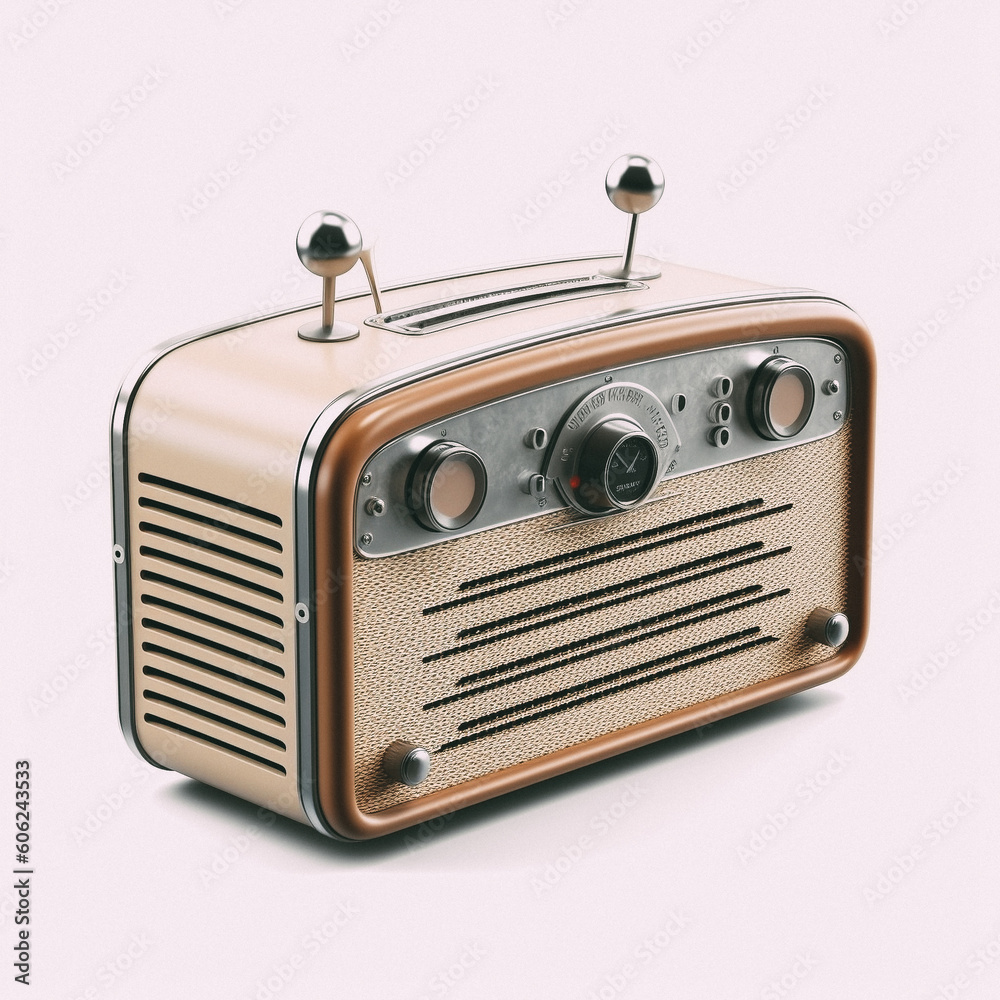 Radio from the 1950s - created with Generative AI technology Stock ...