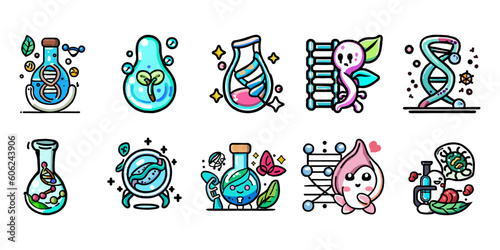 Biology vector set collection graphic clipart design