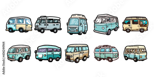 Van vector set collection graphic clipart design