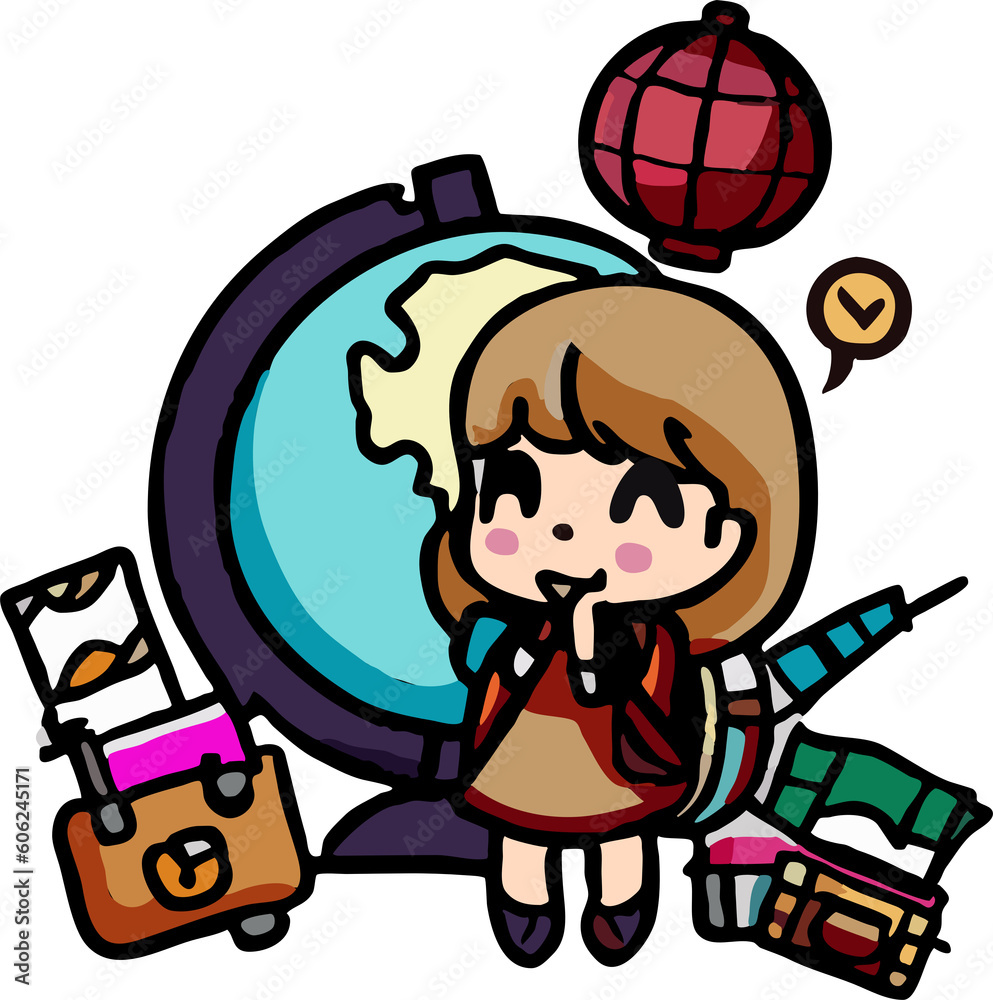 Naklejka premium world travel png graphic clipart design